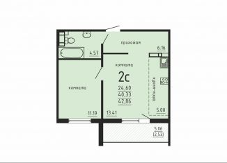 Продажа 2-ком. квартиры, 42.9 м2, посёлок Западный