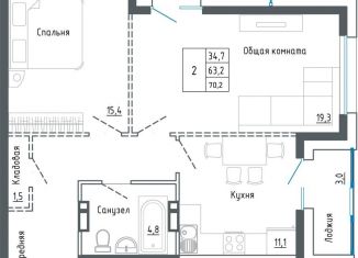 2-ком. квартира на продажу, 70.2 м2, Уссурийск, улица Александра Францева, 42