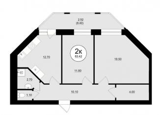 Продам 2-ком. квартиру, 64.4 м2, Самара, метро Российская