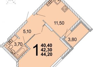 Продам 1-ком. квартиру, 44.2 м2, Екатеринбург, проспект Академика Сахарова, 27/2, ЖК Квартал Школьный