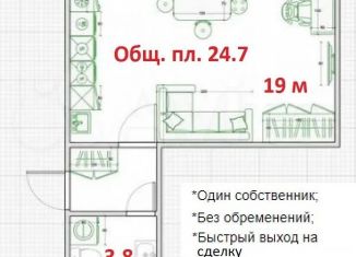 Квартира на продажу студия, 24.7 м2, посёлок Щеглово, посёлок Щеглово, 93