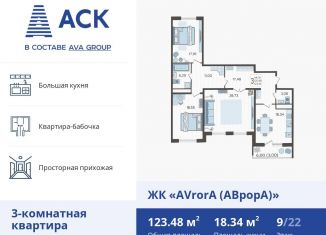 Продаю трехкомнатную квартиру, 123.5 м2, Краснодар, улица Дзержинского, 95, ЖК Аврора