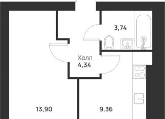 Продается 1-комнатная квартира, 31.3 м2, Тула