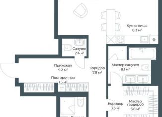 Продам 3-ком. квартиру, 126.1 м2, Москва, метро Пролетарская