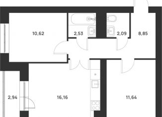 Продаю 2-ком. квартиру, 54.8 м2, Тула