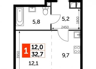 Продается квартира студия, 32.7 м2, Москва, ЖК Сидней Сити, жилой комплекс Сидней Сити, к2/1