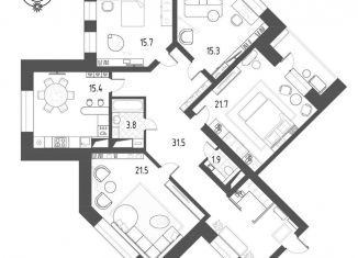 Продается 4-комнатная квартира, 126.6 м2, Санкт-Петербург, Коломяжский проспект, 20, метро Пионерская