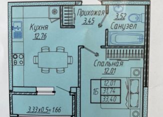 Продаю 1-комнатную квартиру, 33.4 м2, Краснодар, ЖК Облака, улица имени Генерала Корнилова, 5