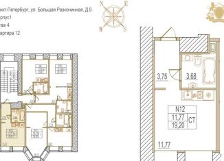 Продается квартира студия, 19.2 м2, Санкт-Петербург, Большая Разночинная улица, 9, Большая Разночинная улица