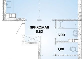 Продажа 2-комнатной квартиры, 53.3 м2, Краснодар, микрорайон Достояние