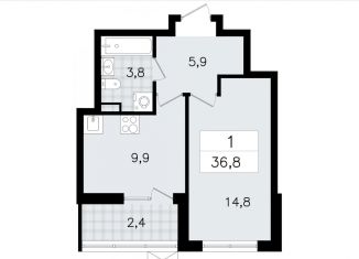 Продажа однокомнатной квартиры, 36.8 м2, Всеволожск