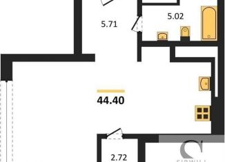 Продаю квартиру студию, 44.4 м2, Новосибирск, ЖК Авиатор, улица Аэропорт, 23/1