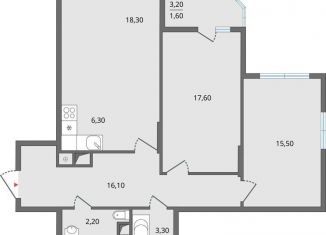 Продажа трехкомнатной квартиры, 83.6 м2, Липецк