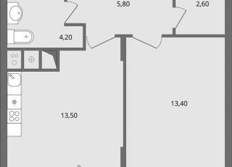 Продается 1-комнатная квартира, 40.7 м2, Липецк, ЖК Атмосфера, улица Ф.С. Игнатьева, 33к1