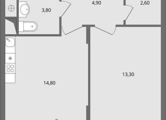 Продажа 1-комнатной квартиры, 41.7 м2, Липецкая область, улица Ф.С. Игнатьева, 33к1