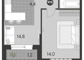 Продаю 1-ком. квартиру, 38.1 м2, Омск, Ленинский округ