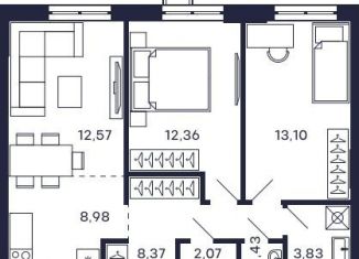 2-ком. квартира на продажу, 62.7 м2, Красногорск, ЖК Тетрис