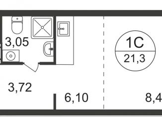 Продаю квартиру студию, 21.3 м2, Люберцы, Озёрная улица, 2