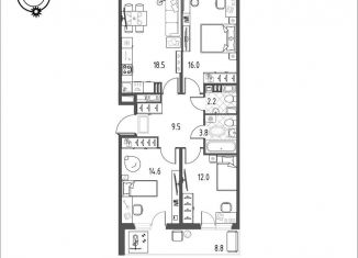 Продаю 3-ком. квартиру, 81 м2, Омская область, микрорайон Зелёная Река, 11