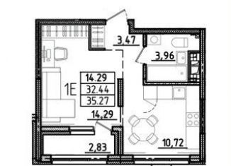 Продам 1-ком. квартиру, 35.3 м2, Пенза, Октябрьский район