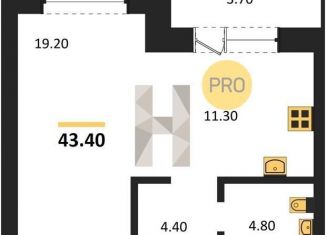 Продам квартиру студию, 43.4 м2, Новосибирск, ЖК Расцветай на Красном