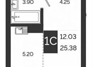 Квартира на продажу студия, 25.4 м2, Новосибирск