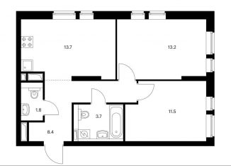 Продажа 2-комнатной квартиры, 52.3 м2, Москва, Останкинский район, Олонецкая улица, 6