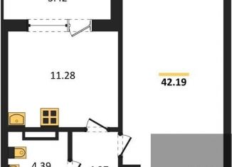 Продается 1-ком. квартира, 42.2 м2, Челябинск, улица Ворошилова, 1, Курчатовский район