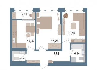 Продам двухкомнатную квартиру, 51.2 м2, Уфа, улица Пархоменко, 156Е, ЖК Видинеевский