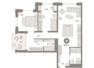 Продается 2-комнатная квартира, 86.4 м2, Москва, метро Бутырская