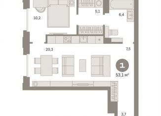 Продажа однокомнатной квартиры, 53.2 м2, Москва, метро Бутырская