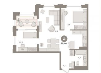 Продажа 2-комнатной квартиры, 72.8 м2, Москва, Бутырский район