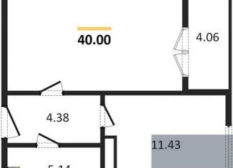 Продается 1-комнатная квартира, 40 м2, Воронеж, улица Артамонова, 34Ж, ЖК Волна-1