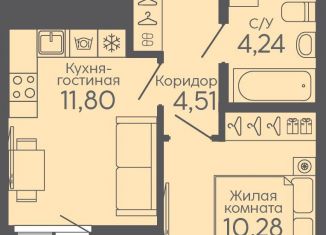 Продам 1-комнатную квартиру, 32.5 м2, Екатеринбург, метро Ботаническая, жилой комплекс Новокольцовский, 5