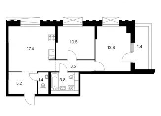 Продам 2-комнатную квартиру, 56 м2, Москва, ЮЗАО