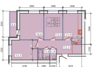 Продажа трехкомнатной квартиры, 78.6 м2, Ивановская область