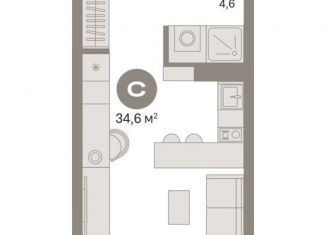 Продам квартиру студию, 34.3 м2, Москва, метро Бутырская