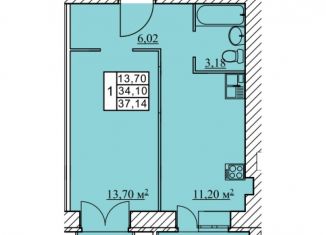 Продажа 1-ком. квартиры, 37.1 м2, посёлок Красный Бор