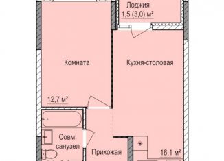 1-комнатная квартира на продажу, 37.5 м2, Ижевск, Индустриальный район