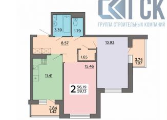 Продажа 2-комнатной квартиры, 59.1 м2, Воронеж, Советский район, Острогожская улица, 164