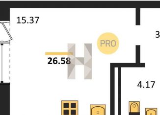 Продается квартира студия, 26.6 м2, Новосибирск, Калининский район