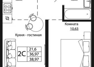 Продажа двухкомнатной квартиры, 38.5 м2, Ростов-на-Дону, улица Текучёва, 370/2