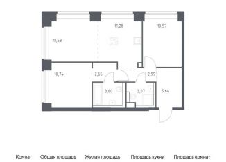 Продаю двухкомнатную квартиру, 62.4 м2, Москва, ЗАО, жилой комплекс Нова, к2