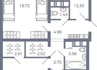 Продажа 3-комнатной квартиры, 82 м2, село Николаевка