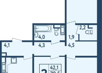 Продается 3-ком. квартира, 81.4 м2, Уфа, улица Рашита Манурова