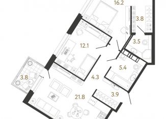 Продажа 2-комнатной квартиры, 71 м2, Санкт-Петербург, метро Обводный канал