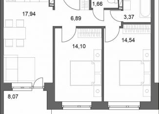 Продам двухкомнатную квартиру, 61.3 м2, Ленинградская область, Счастливая улица, 3к1