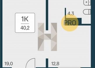 1-ком. квартира на продажу, 40.2 м2, Новосибирская область