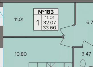 Продам 1-ком. квартиру, 33.6 м2, деревня Новое Девяткино, Лесная улица, 19