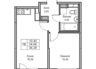 Продаю 1-ком. квартиру, 34.7 м2, Санкт-Петербург, метро Беговая, Ивинская улица, 1к2